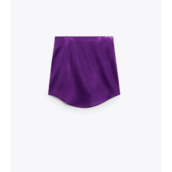 ZARA satin effect high waist skirt - Picture 6 of 9